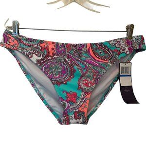 NWT Aqua Couture multicolor paisley swim bottom sz XL